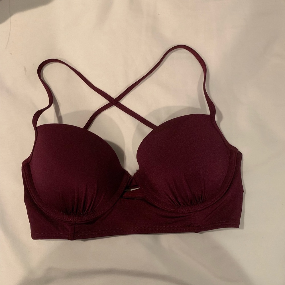 A&F Maroon Push Up Bikini Top